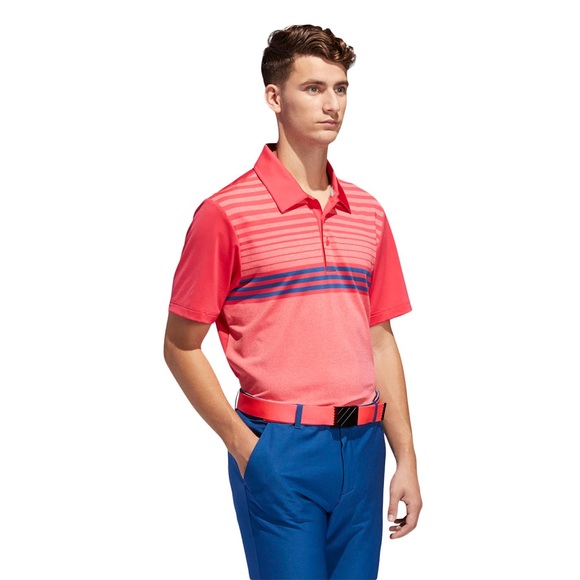 ADIDAS ULTIMATE365 3-STRIPES HEATHERED POLO SHIRT - Picture 1 of 10
